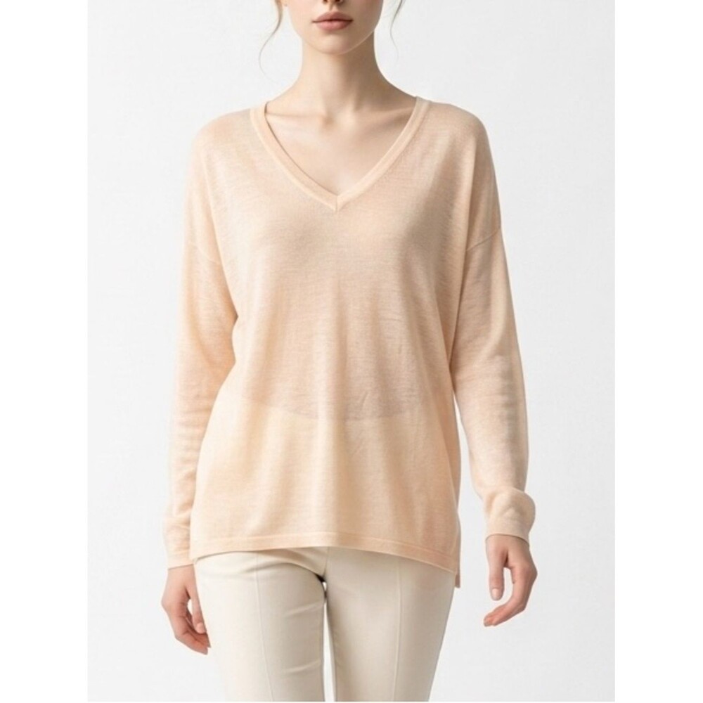 NWT Mossimo Knit Top Peach Sheer Stretch Light Size L Peach Color